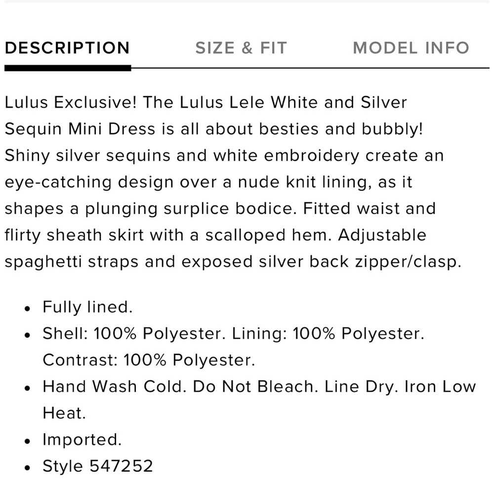 NWT Lulu’s Lele White and Silver Sequin Mini Dress Size Small - Picture 5 of 14